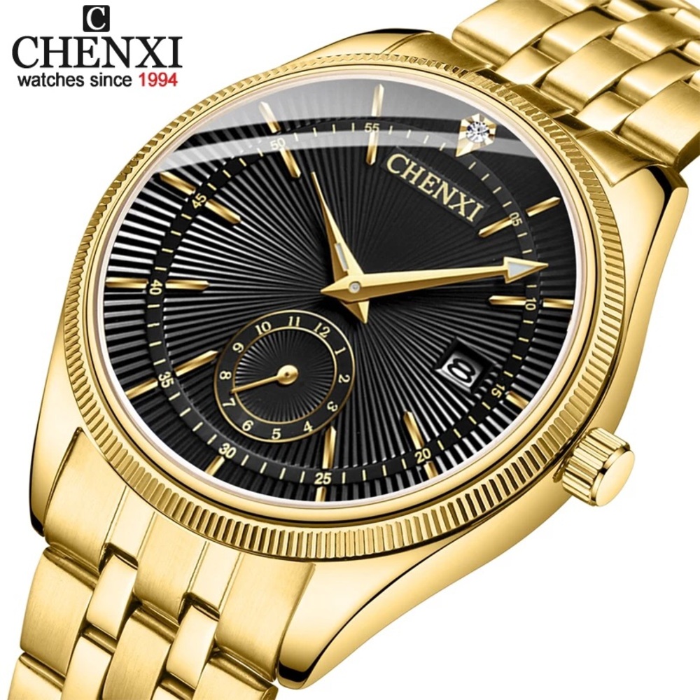 Mens Watches Top Brand Luxury CHENXI Golden Watch - Picture 2 of 7